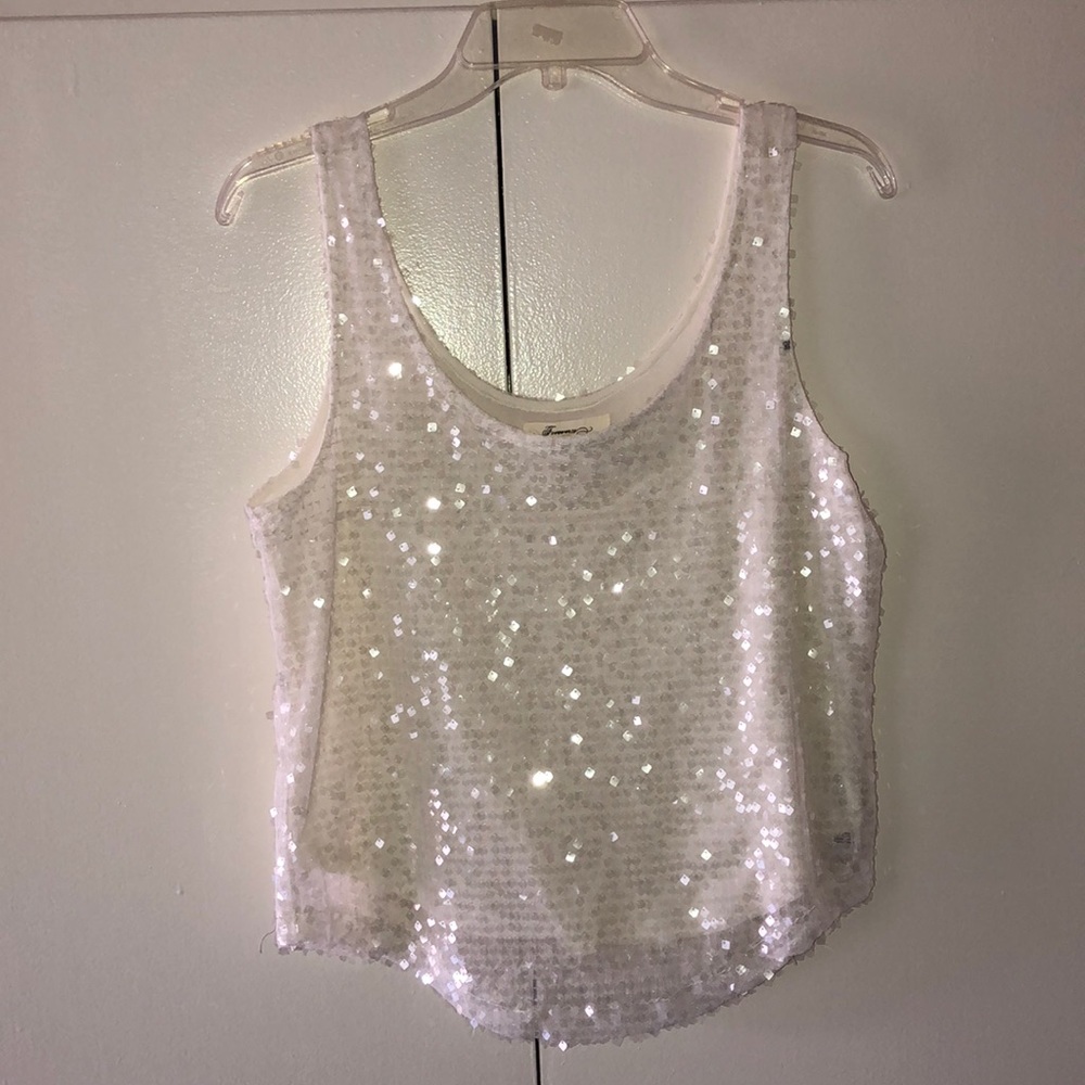 Ivory sequin party top
